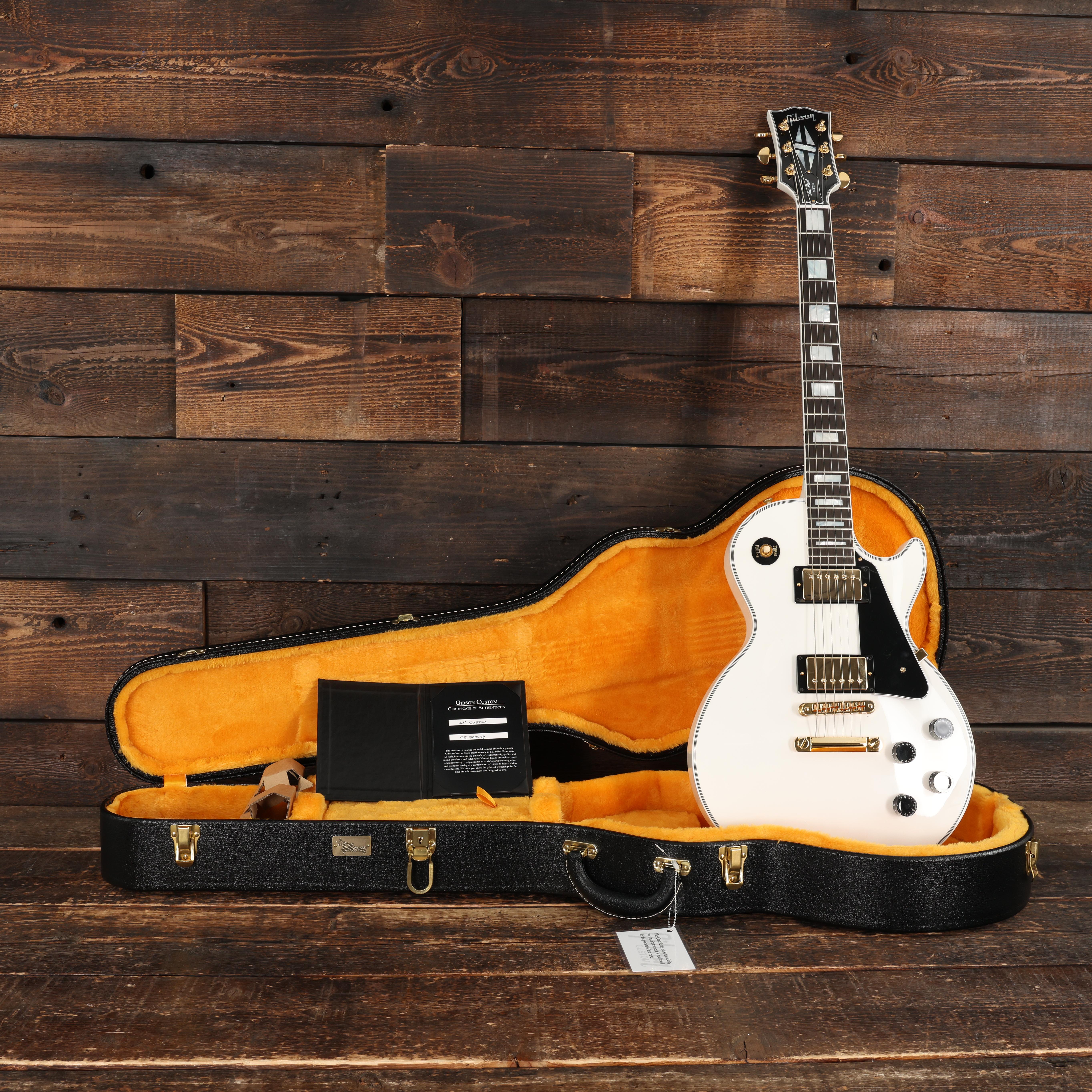 ギター Les Paul Custom Alpine White Epiphone Les Paul Custom Alpine White - Single Cut Electric Guitar
